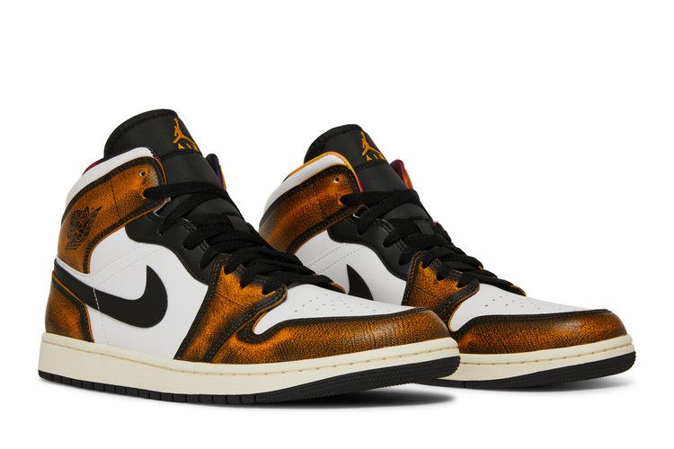 Jordan 1 Mid SE Orange Wear Away