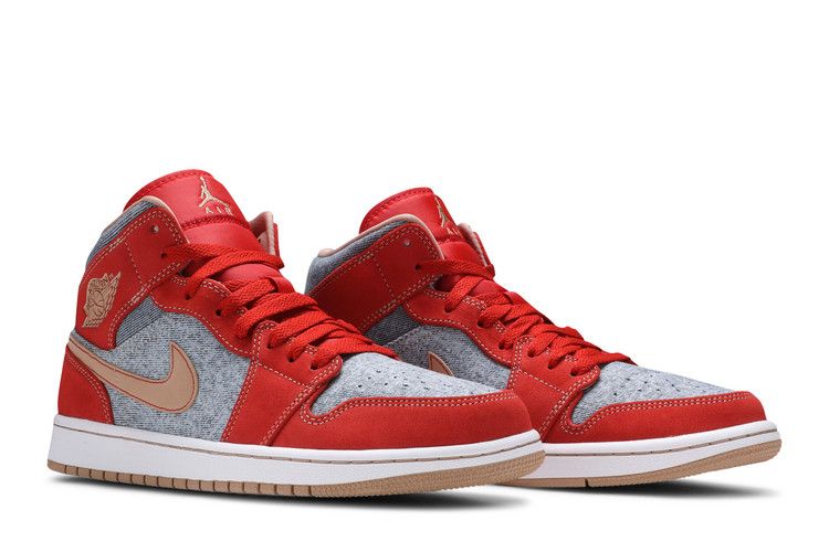 Jordan 1 Mid Denim Red