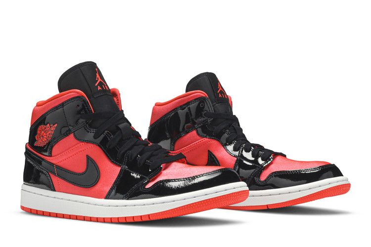 Jordan 1 Mid Hot Punch Black (Women's)
