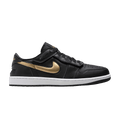Jordan 1 Low FlyEase Black White Metallic Gold